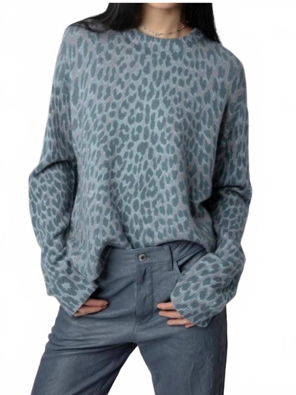 Zadig & Voltaire Markus Leopard Print Cashmere Sweater XS
